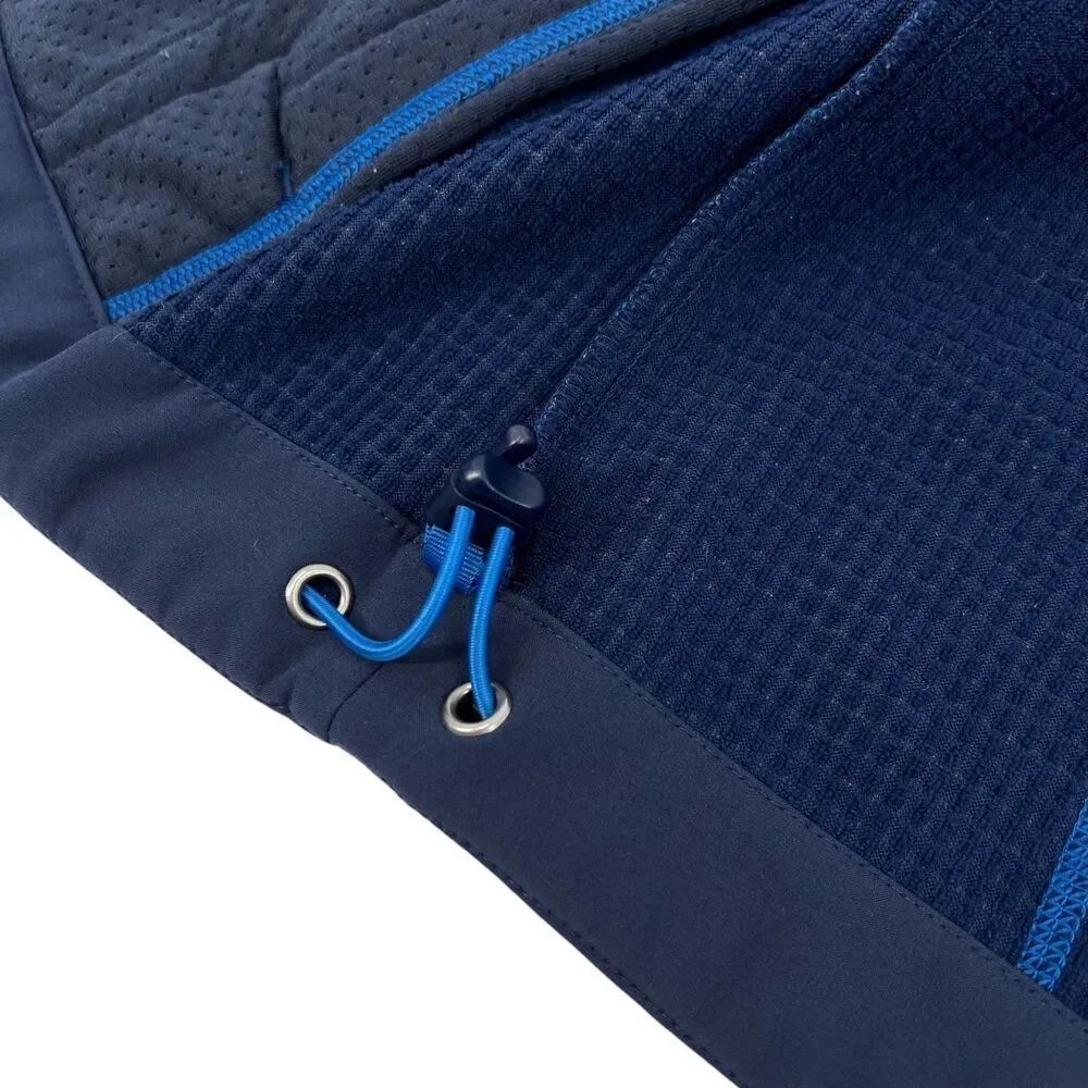 REI Men's Fleece Micro Grid Full Zip Vest Blue XXL
